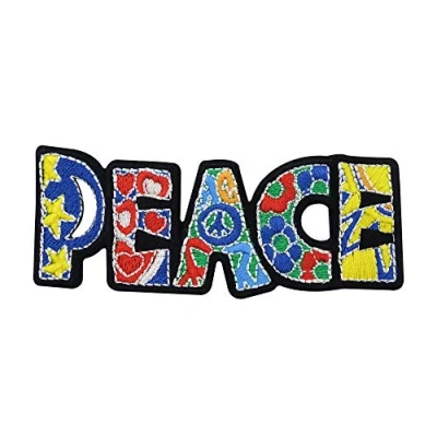 Image of Colorful Peace Hippie Patch to Iron on Patches, Patch, Embroidery Ironable Badges Finally Home