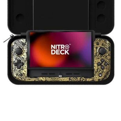Image of CRKD Nitro Deck+ Handheld Pro Controller for Nintendo Switch &amp; OLED Model TV Dockable Programmable Sidekicks Back Buttons TruCollection System (Rocket League Gold Edition)