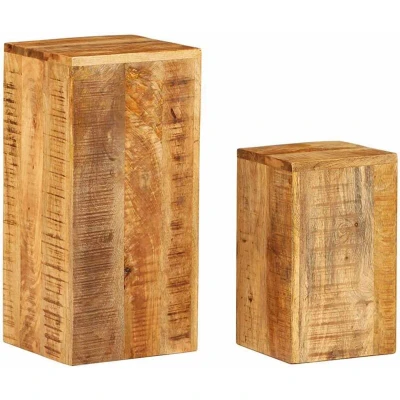 Image of vidaXL Plant Stands 2 pcs Solid Mango Wood