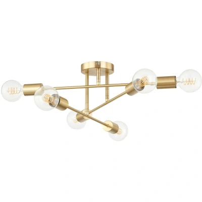 Image of Lindby Aloria ceiling light, 6 bulb, gold