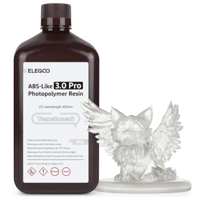 Image of ELEGOO ABS Like Resin 3.0 Pro Resin, UV 3D Printer with Strong Scratch Resistance and Impact Resistance, Photopolymer for LCD Translucent 2000g