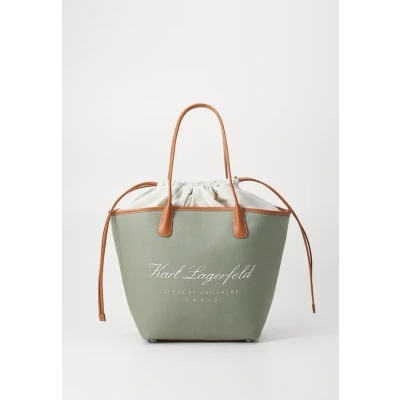 Image of KARL Lagerfeld Hotel Medium BAG Tote bag, Women&#039;s, Size: One Size, Oil green