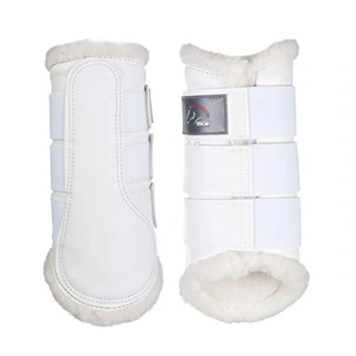 Image of HKM Dressage/Brushing Fleece Lined Boots White, X Large