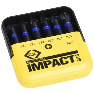 Image of C.K Blue Steel Impact Screwdriver Bit PZ Set of 6
