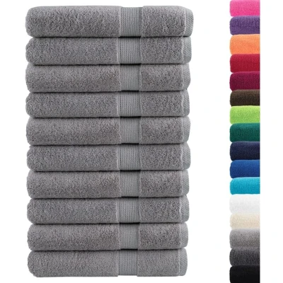 Image of vidaXL Premium Towels SOLUND 10pcs Grey 100x200cm 600gsm