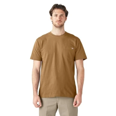Image of Dickies Men&#039;s Heavyweight Crew Neck Short Sleeve Tee Big Tall T Shirt, Brown Duck, Large