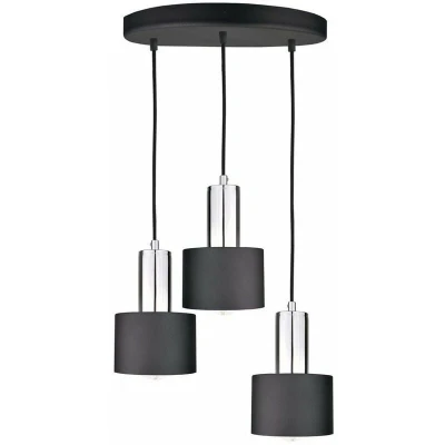 Image of Luce Cluster Pendant Ceiling Light Black, Silver, 30cm, 3x E27