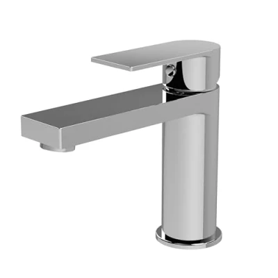 Image of Modern Square Mono Basin Mixer Tap &amp; Push Button Waste Chrome Balterley