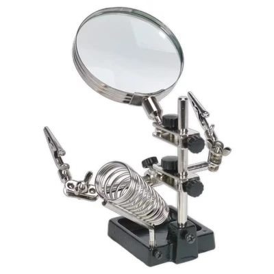 Image of Sealey Mini Robot Soldering Stand with Magnifier &amp; Iron Holder