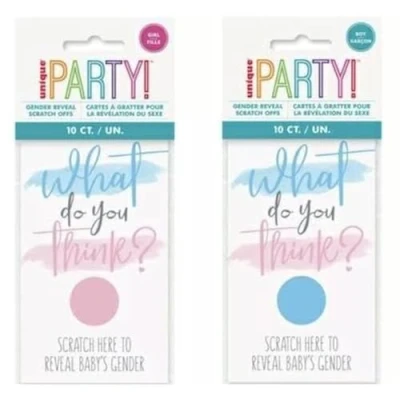 Image of IN Scratch Off Gender Reveal Party Games (8cm x 19cm) Exciting Boy Themed Cards Perfect for Baby Showers &amp; Memorable Keepsakes 10ct