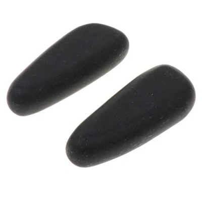 Image of 2 Pieces Massage Hot Stones Oval Basalt Stones, SPA Back Warmer, 8x3.2x2cm