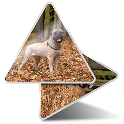 Image of 2 x Triangle Stickers 10 cm Large Bullmastiff Breed Dog Fun Decals for Laptops,Tablets,Luggage,Scrap Booking,Fridges #3147
