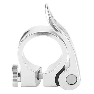 Image of Vbest life Road Bike Seatpost Clamp Aluminum Alloy Mountain Terrain Bicycle Quick Release Seat Post 25.4/28.6 (Silver)