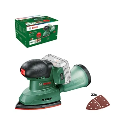 Image of Bosch Cordless Multi Sander EasySander 18V 8 (Without Battery; 18 Volt System; for DIY Woodworking; 3x Sanding Sheets; 20x Papers; in Carton Packaging) Amazon Edition