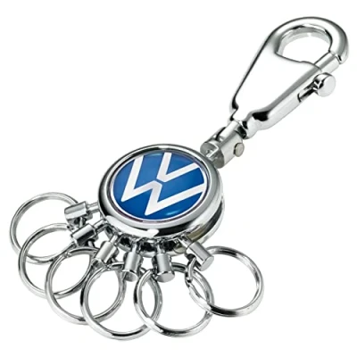 Image of TROIKA Design Workshop Key Ring with Carabiner Clasp VW 90 x 25 9 mm Blue