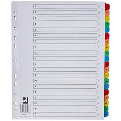 Image of Q Connect 20 Part A Z Index Extra Wide Reinforced Multi Colour Tabs