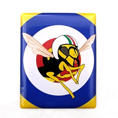 Image of front badge Overlay 3D Decal domed for the (horncasting) of your Vespa Blue target and MioVespa logo various models by Collection