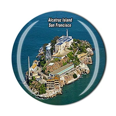 Image of Alcatraz Island San Francisco California USA America Fridge Magnet Souvenir Crystal Magnetic Sticker