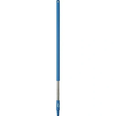Image of Vikan 29833 39.5&quot; Stainless Steel Handle with Threaded Tip, 1 7/32&quot; Diameter, Blue