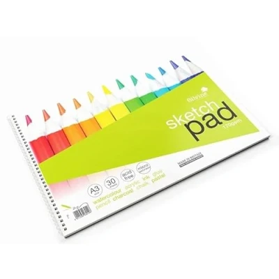 Image of Silvine A3+ Wirebound Sketch Pad. 60 Pages (30 Sheets) 170gsm Smooth Cartridge Paper. Ref 473