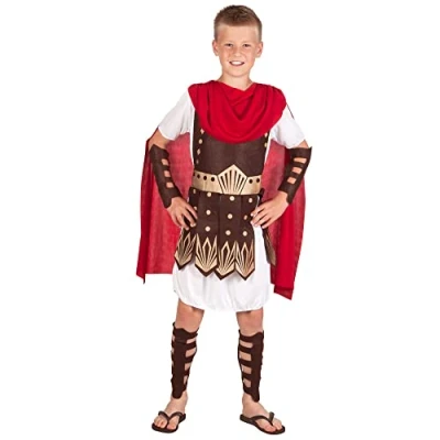 Image of Roman Gladiator Boys Fancy Dress Grecian Warrior Soldier Kids Childrens Costume (7 9 years)