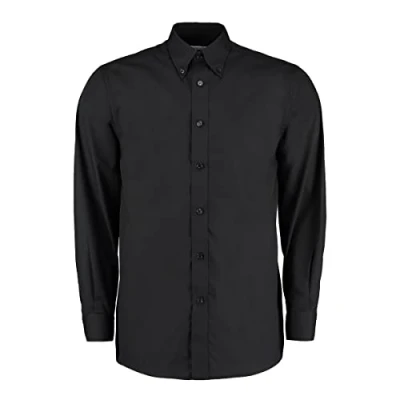Image of Kustom Kit Classic Fit Long Sleeve Workforce Shirt M Black