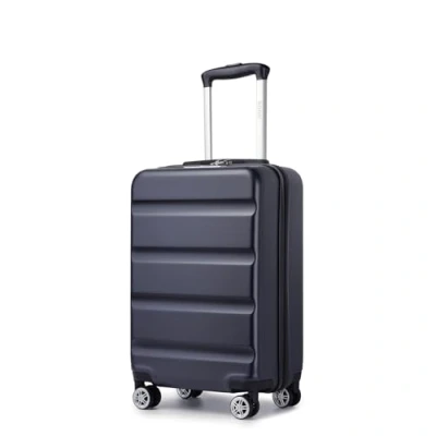 Image of Kono 20&quot; Cabin Luggage Suitcase Durable Hard Shell TSA Combination Lock 4 Dual Spinner Wheels Lightweight Hand Carry Travel Suitcases (Navy,55x35x22cm)