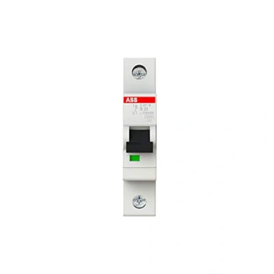 Image of ABB S201M B20 Miniature Circuit Breaker, 1 Pole, Type B, 10kA/15kA Breaking Capacity, 20 Amp Current (2CDS271001R0205)