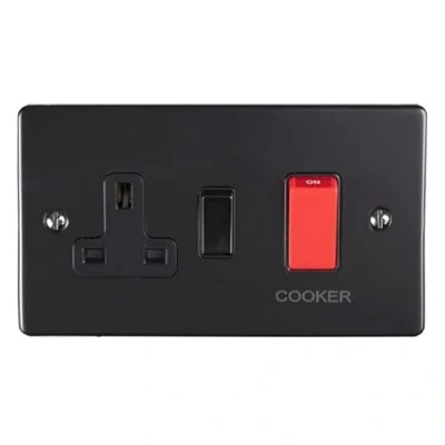 Image of 45 Amp Double Pole Switch With 13 Socket Black