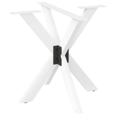 Image of vidaXL Dining Table Leg Spider Shape, White Steel, Adjustable Stability, Modern Design, Easy Assembly, 85x85x(72 73) cm