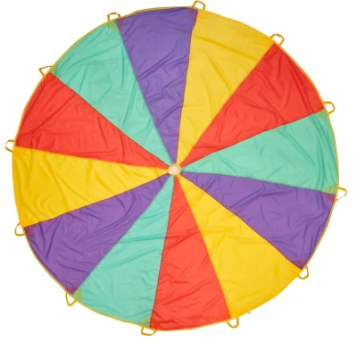 Image of THE TWIDDLERS Rainbow Parachute Play Tent, 12 ft/366 cm with Reinforced Handles, Ignites Kids&#039; Imagination Seamless Assembly