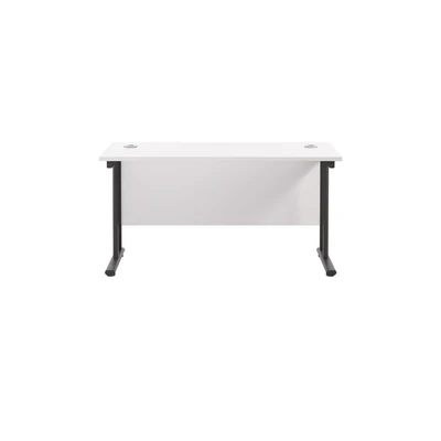 Image of Jemini Rectangular Double Upright Cantilever Desk 1200x600x730mm White/Black KF822998