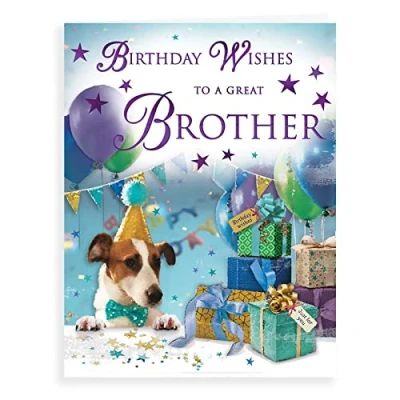 Image of Piccadilly Greetings Regal Publishing Birthday Card Brother 8 x 6 inches
