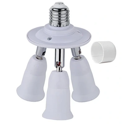 Image of FINELED 3 in 1 E27 E26 Socket Adapter Splitter,E26 Universal lamp Holder with 360 Degrees Adjustable 180 Degree Bending
