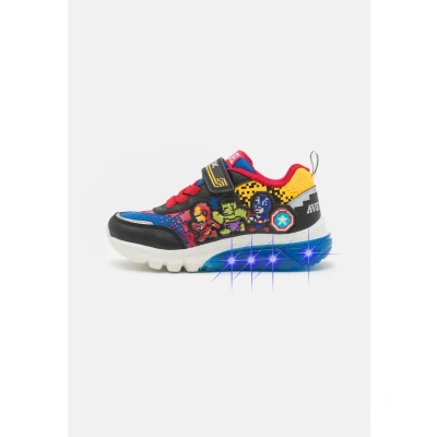 Image of Geox Marvel Avengers Ciberdron BOY Lights Trainers for kids, Size: 4, Black/royal Imitation leather/ textile