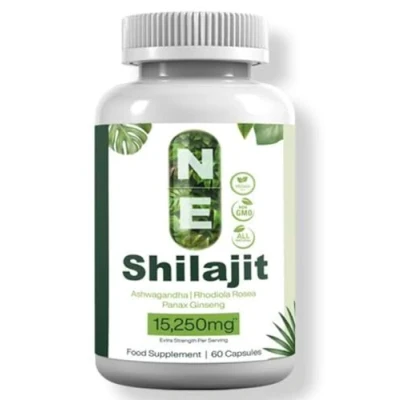 Image of NE Herbal Supplement Blend with Shilajit, Ashwagandha, Rhodiola Rosea, Ginseng, Cordyceps, Gingko Biloba and Turmeric, 15,520mg per Serving, 60 Capsules