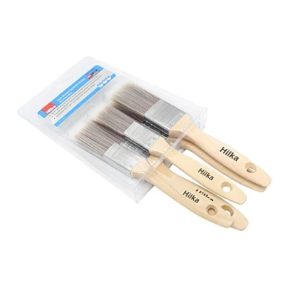 Image of Hilka Tools 78710505 Wooden Synthetic Bristle Paint Brushes, Brown, Set of 5 Piece
