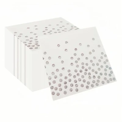 Image of 100PCS White and Silver Polka Dot Party Napkins, CEILIWEN 33x33CM Napkin Serviettes, Cocktail Napkins Dinner Serviettes