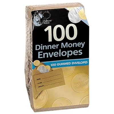 Image of Chiltern Wove ss612 Dinner Money ENVELOPES 100PK,Brown