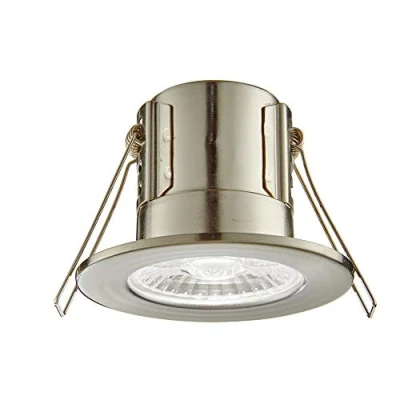 Image of Saxby 73788 ShieldECO IP65 Fire Rated 4W 4000K LED Dimmable Bathroom Downlight Satin Nickel