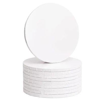 Image of The Baked Studio 10 Inch 12mm Thick Round White Gloss Drum Cake Boards (Pack of 10)