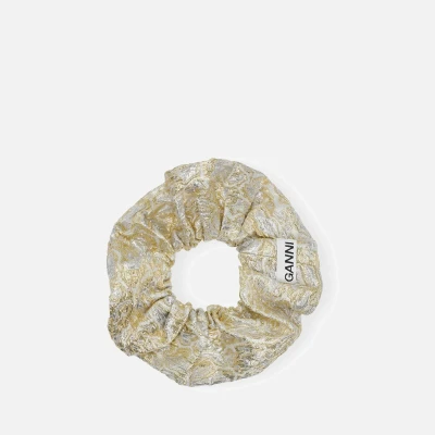 Image of Ganni Metallic Cloqué Scrunchie