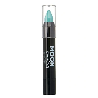 Image of Moon Creations Face Paint Stick Body Crayons Turquoise 3.2g Sweat Proof &amp; Water Resistant Cruelty Free, Made in UK For Kids, Adults, Fancy Dress, Festivals, Halloween