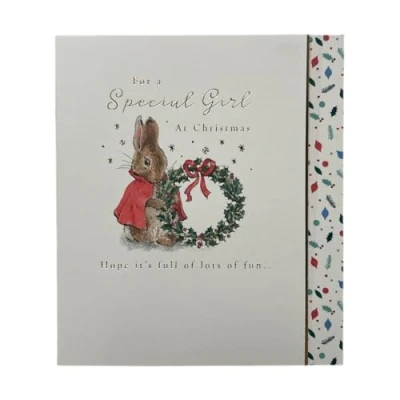 Image of Greeting Card Peter Rabbit For A Special Girl Cute Christmas Xmas 690563