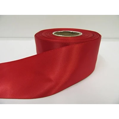 Image of 1 Roll of 50mm x 25 metres Satin Ribbon Ruby Dark Red Double Sided 50 mm 5cm 2&quot; 2 Inch