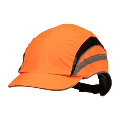 Image of 3M First Base 3 Bump Cap 2021874, Classic, High Visibility, Orange Reduced Peak, 55mm