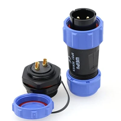 Image of Eonvic WEIPU SP21 2Pin Panel Mount Plug and Socket IP68 Waterproof Connector 30A 500V Industrial Aviation Electrical Power Cable