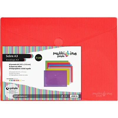 Image of Economic grafoplas 4872451 Envelopes with Extra Capacity, Red, A3