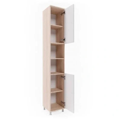 Image of Vicco Bathroom cabinet Fynn, White/Sonoma/Sonoma, 30 x 190 cm