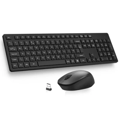Image of LeadsaiL Wireless Keyboard and Mouse Set, 2.4GHz USB Computer Keyboards Combo, Ergonomic Design with 12 Multimedia Shortcuts for HP/Lenovo Laptop Mac Pink